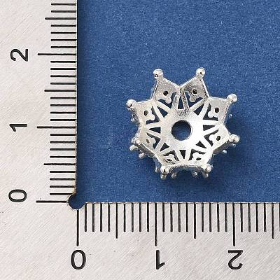 Brass Micro Pave Clear Cubic Zirconia Bead Caps KK-C072-01B-S-1