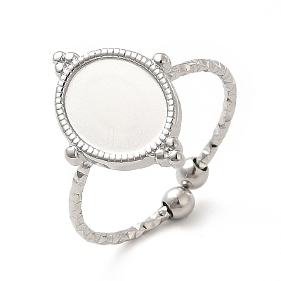 Non-Tarnish 304 Stainless Steel Open Cuff Ring Findings X-STAS-E180-07P-1
