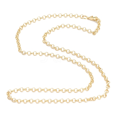 Brass Rolo Chain Necklace Making MAK-F036-01G-1