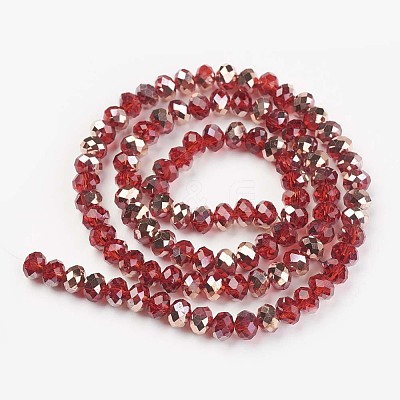 Electroplate Transparent Glass Beads Strands EGLA-A034-T8mm-N12-1
