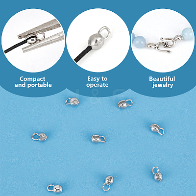 925 Sterling Silver Bead Tips with Suede Fabric Square Silver Polishing Cloth FIND-BC0013-10C-1