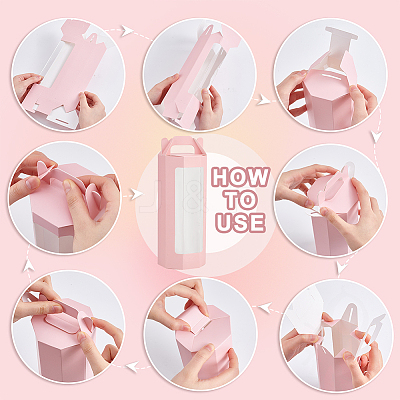 10Pcs Paper Gift Storage Boxes with Visible Window CON-WH0088-98A-1