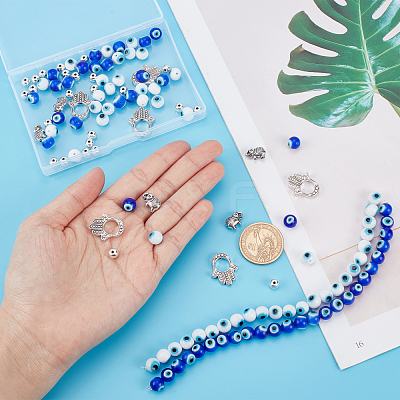 DIY Evil Eye Beads Making Finding Kit DIY-PH0006-35-1