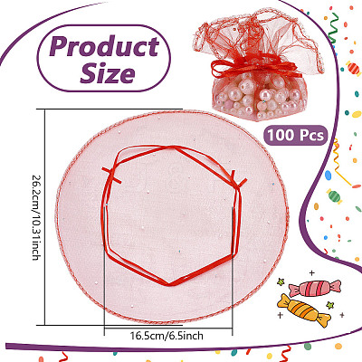 100Pcs Organza Bags ABAG-NB0002-12D-1