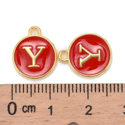 Golden Plated Alloy Enamel Charms X-ENAM-S118-03Y-1