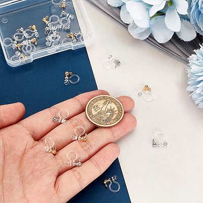 24Pcs 2 Colors Plastic Clip-on Earring Findings STAS-PH0005-70-1