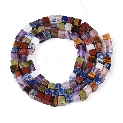 Natural & Synthetic Mixed Gemstone Beads Strands G-T143-34-1