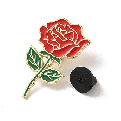 Rose Flower Enamel Pins JEWB-F045-02G-1