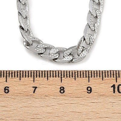6MM 304 Stainless Steel Cuban Link Chain Necklaces for Women NJEW-G177-01P-1