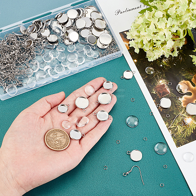 DIY Flat Round Drop Earring Making Kit DIY-UN0002-95-1