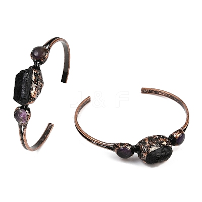 Natural Amethyst & Tourmaline  Cuff Bangles G-B149-16R-05-1