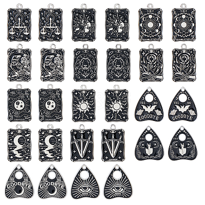 28Pcs 14 Styles Alloy Enamel Pendants ENAM-HS0001-12-1