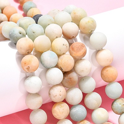Natural Flower Amazonite Beads Strands G-G692-01F-10mm-1