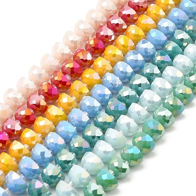 AB Color Plate Glass Beads Strands EGLA-P051-02A-B-1