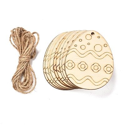 DIY Crafts Easter Egg Shape Cutouts Pendants LS-AJEW-P087-B01-08-1