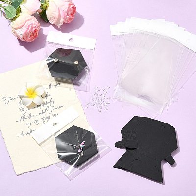 40Pcs Paper Jewelry Display Cards CDIS-FS0001-32A-1