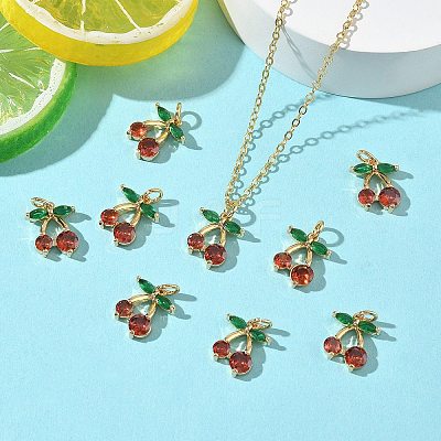 SHEGRACE Brass Colorful Cubic Zirconia Charms XGRQ4G282-670G-1