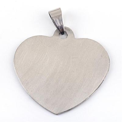 Non-Tarnish 201 Stainless Steel Mirror Polished Finish Stamping Blank Tag Pendants STAS-R064-82-1