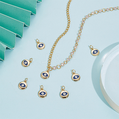 10Pcs Brass Enamel Charms KK-BC0013-91-1