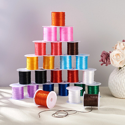 25 Rolls 12 Colors Flat Elastic Crystal String OCOR-PJ0001-010-1