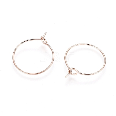 Ion Plating(IP) 316L Surgical Stainless Steel Hoop Earring Findings STAS-D164-04RG-1