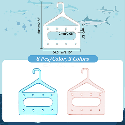 24Pcs 3 Colors 8-Hole Mini Acrylic Earring Hanger EDIS-PH0001-84-1