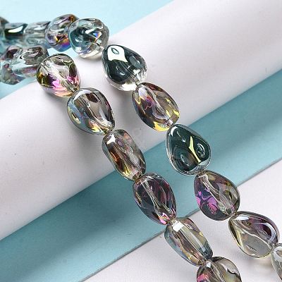 Transparent Electroplate Glass Beads Strands GLAA-C025-02K-1