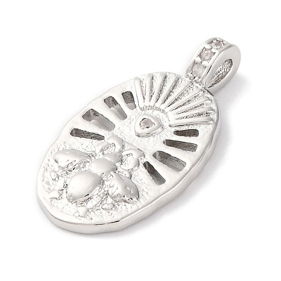 Brass Pendants With Clear Cubic Zirconia KK-S403-04P-1