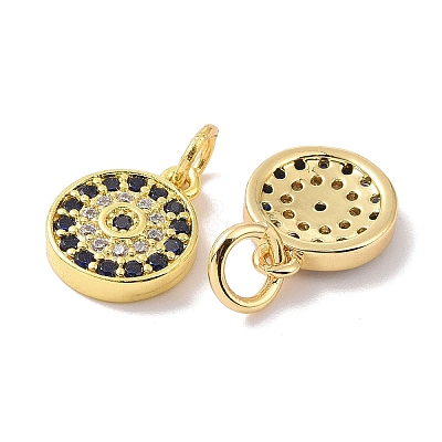 Golden Brass Micro Pave Cubic Zirconia Pendants KK-L209-039G-06-1