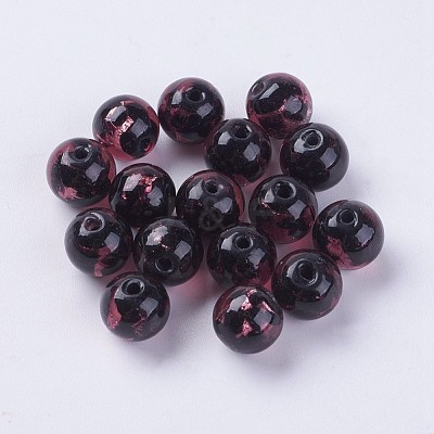 Handmade Silver Foil Lampwork Beads LAMP-J089-Q04-1