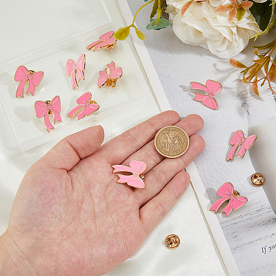 16Pcs Bowknot Enamel Pins JEWB-FH0002-01A-1