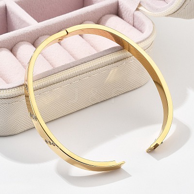 304 Stainless Steel Rhinestone Bangles for Women BJEW-Z092-16G-1