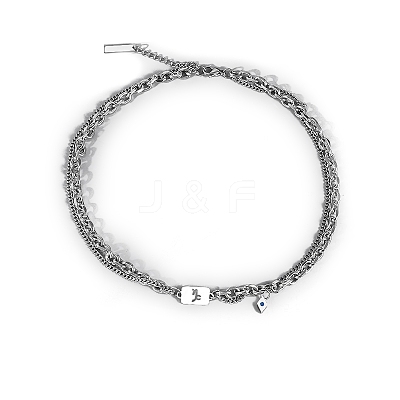 Men's Constellation Stainless Steel Necklace PW-WG28588-02-1