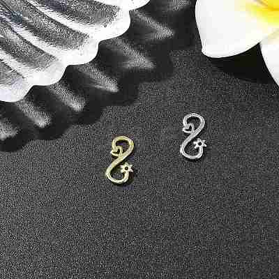 4Pcs 2 Colors Brass S-Hook Clasps KK-FS0001-75-1