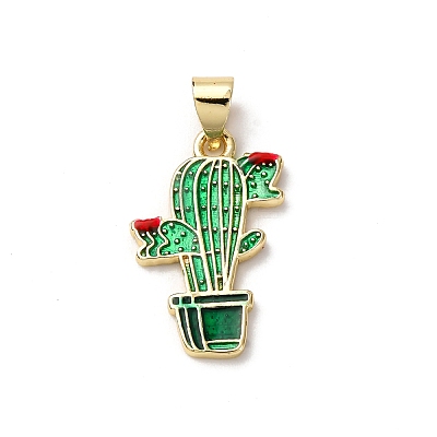 Brass Enamel Pendants FIND-I054-01D-G-1