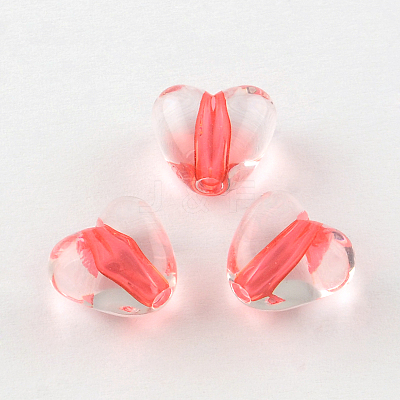 Heart Transparent Acrylic Beads TACR-S120-01-1