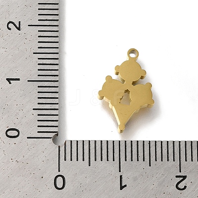 Ion Plating(IP) 304 Stainless Steel Manual Polishing Charms STAS-M059-02G-02-1