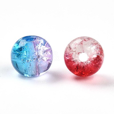 Baking Paint Transparent Crackle Glass Beads DGLA-Q018-6mm-M01-1
