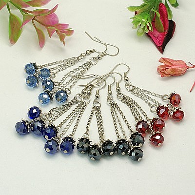 Stylish Tibetan Style Chandelier Earrings EJEW-JE00511-1