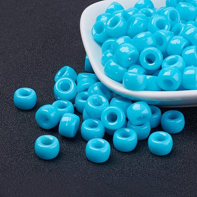 Opaque Acrylic European Large Hole Beads PL338-9-1