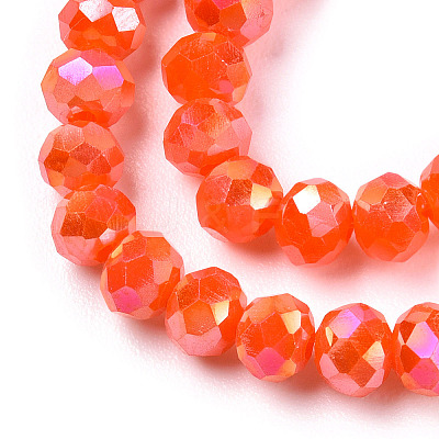 Electroplate Glass Beads Strands EGLA-A034-P6mm-B23-1