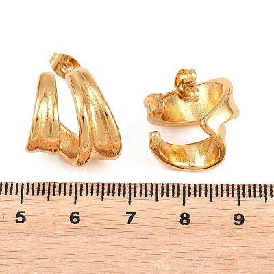 304 Stainless Steel Stud Earrings EJEW-L317-01G-02-1