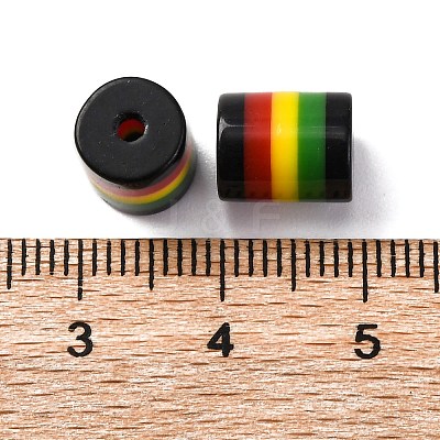 Ghana Jamaica Reggae Stripe Resin Beads X-RESI-G104-01C-1