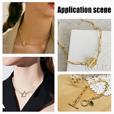 8 Sets 4 Style Brass Toggle Clasps KK-PH0003-67-1