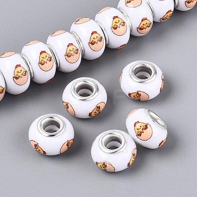 Opaque Resin European Beads RPDL-T004-01P-1