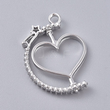 Alloy Open Back Bezel Pendants PALLOY-WH0067-91P-1