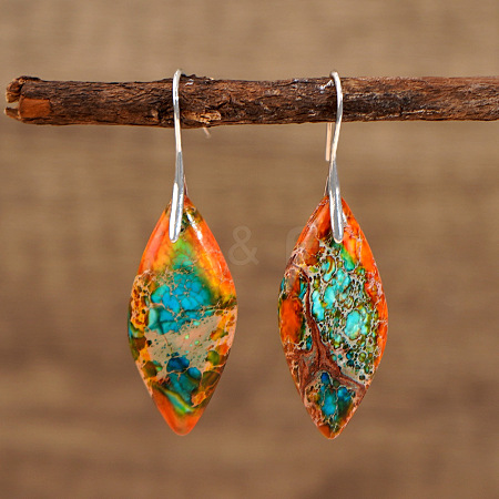 Bohemian Style 304 Stainless Steel Emperor Stone Dangle Earrings SL3554-3-1