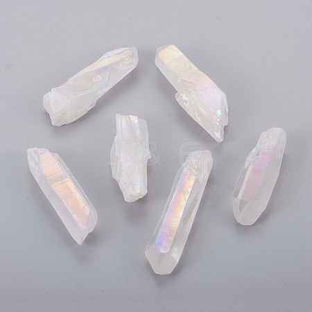 Electroplate Natural Quartz Crystal Beads KK-F757-G07-1