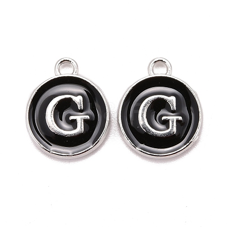 Platinum Plated Alloy Charms LS-ENAM-S118-02G-P-1