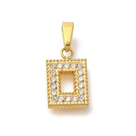 Ion Plating(IP) 304 Stainless Steel Micro Pave Cubic Zirconia Pendants STAS-H228-04G-01-1